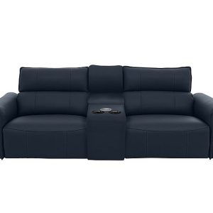Jude 3 Seater Leather Power Recliner Sofa with Smart Console Unit and Power Telescopic Headrests | Bed Sava