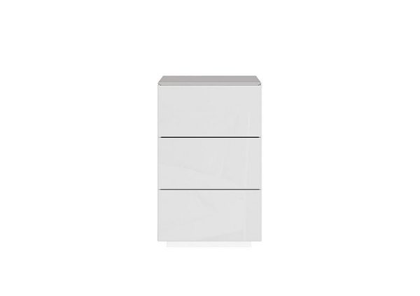 Mando 3 Drawer Bedside Chest  White | Bed Sava