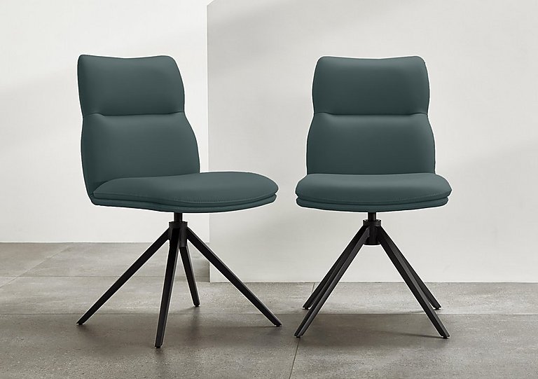 Quattro Set of 4 Swivel Dining Chairs - Forest
