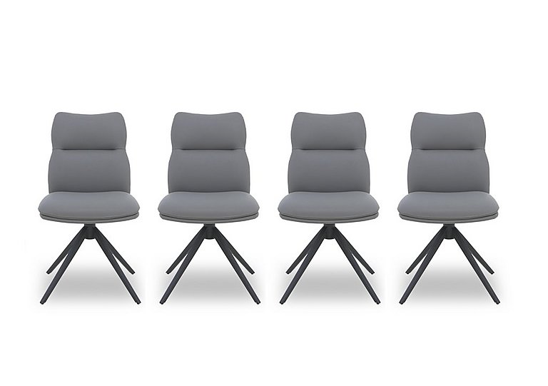 Quattro Set of 4 Swivel Dining Chairs - Stone