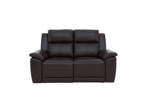 Utah 2 Seater Leather Recliner Sofa with Headrests and Power Lumbar | Bed Sava