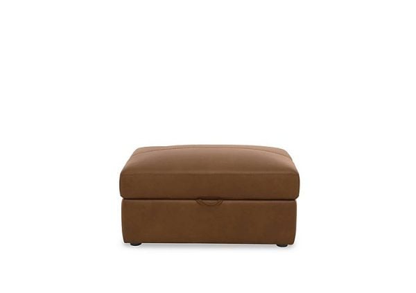 Viali Leather Storage Footstool | Bed Sava