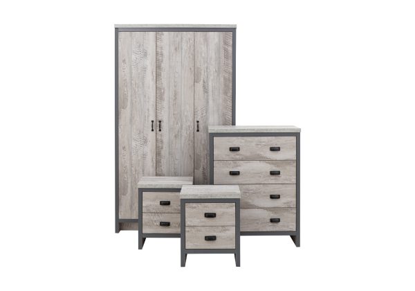GFW Boston 4 Piece Bedroom Set Grey | Bed Sava