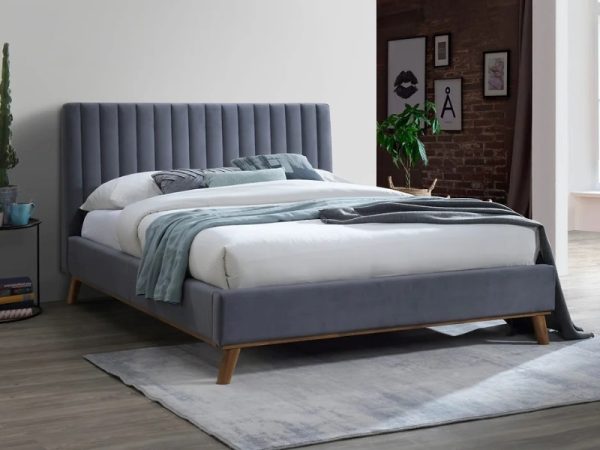Time Living Albany King Size Dark Grey Fabric Bed | Bed Sava