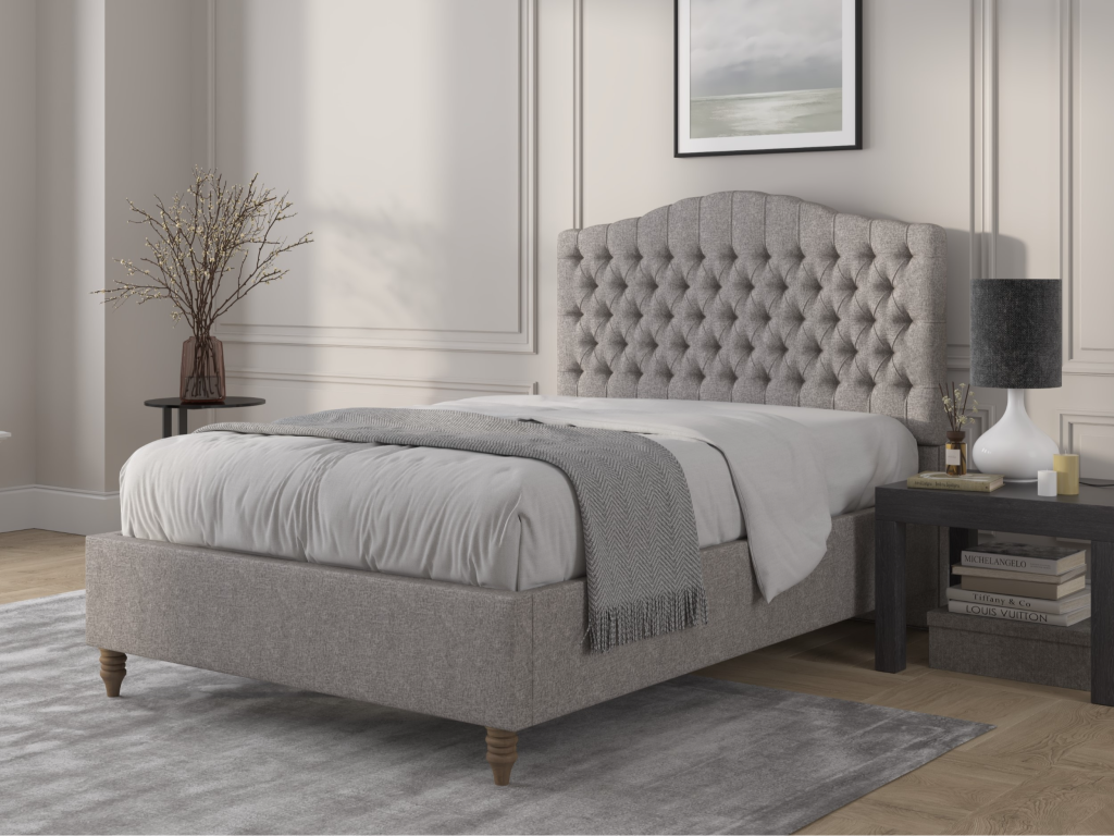 British Bed Company Alice Double Steel Wool Fabric Bed