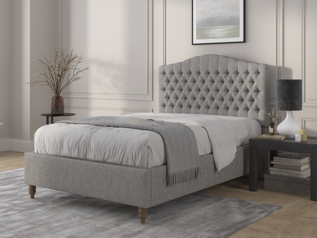 British Bed Company Alice Super King Ascot Grey Fabric Bed