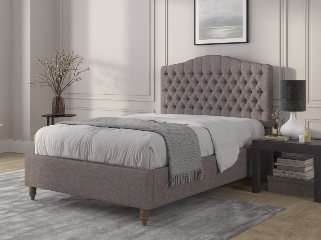 British Bed Company Alice Double Venice Grey Fabric Bed