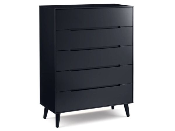 Julian Bowen Alicia 5 Drawer Chest Anthracite Drawer Chest | Bed Sava