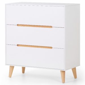 Julian Bowen Alicia 3 Drawer Chest Oak and White Drawer Chest | Bed Sava