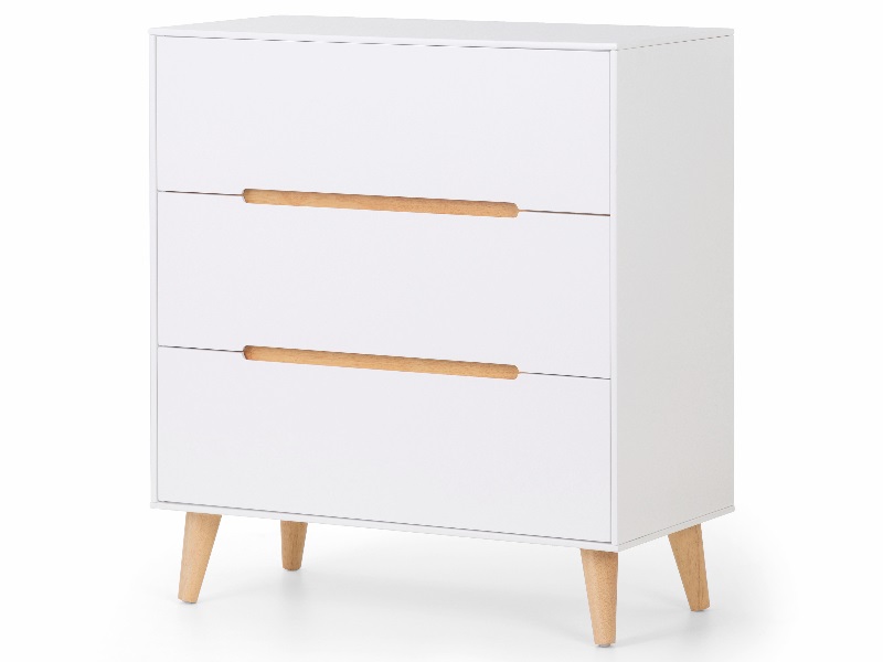 Julian Bowen Alicia 3 Drawer Chest Oak and White Drawer Chest