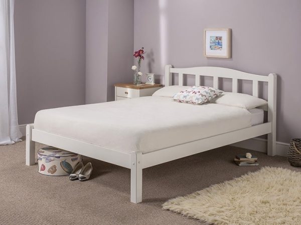 Snuggle Beds Amberley Double White Wooden Bed | Bed Sava