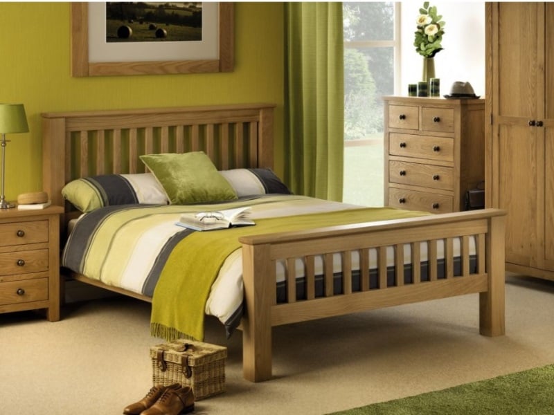 Julian Bowen Amsterdam Oak High Foot End Bed King Size Wooden Bed