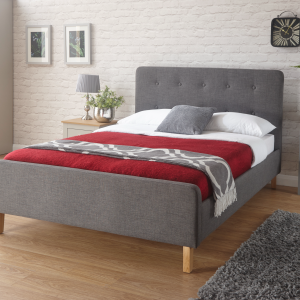 GFW Ashbourne Dark Grey King Size Grey Fabric Fabric Bed | Bed Sava