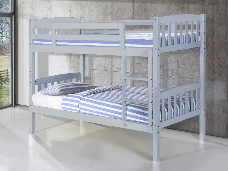 Heartlands Furniture Ashbrook Solid Wood Bunk Bed Single Grey Bunk Bed | Bed Sava