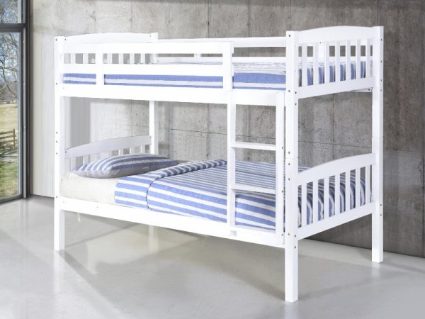 Heartlands Furniture Ashbrook Solid Wood Bunk Bed Single White Bunk Bed | Bed Sava