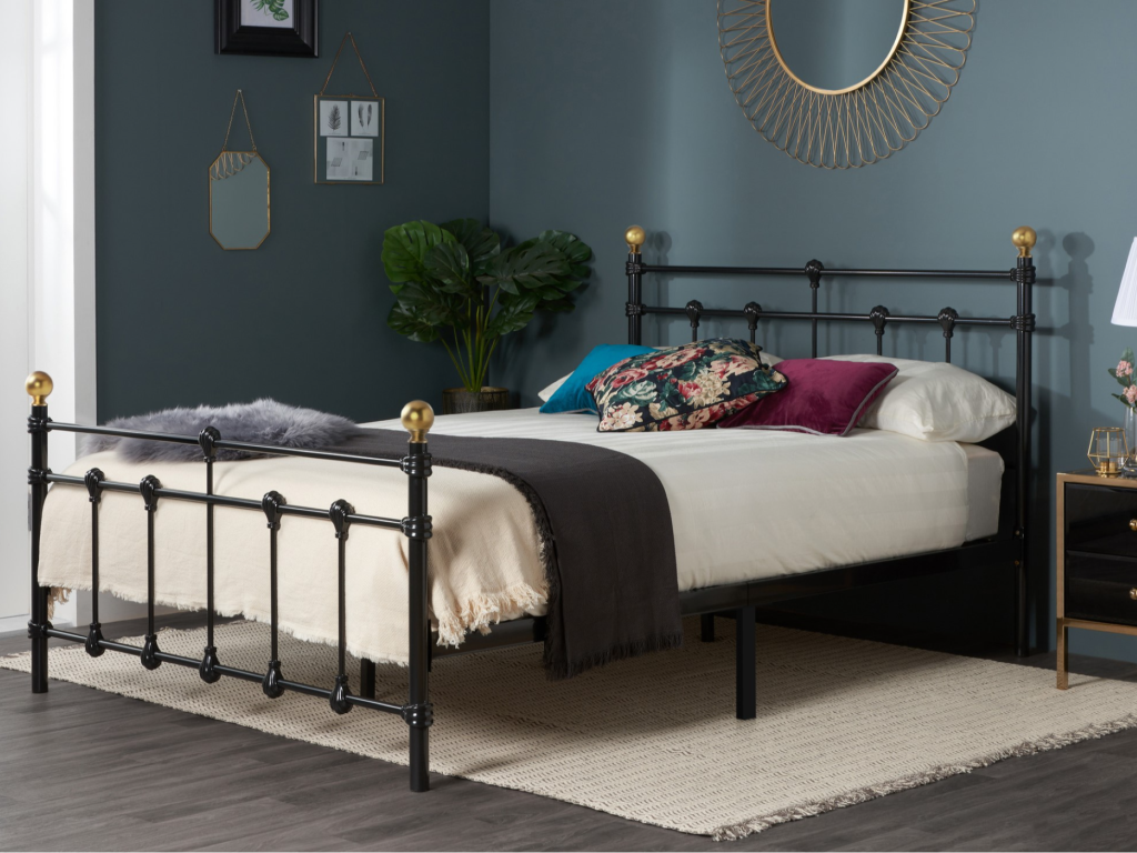 Birlea Atlas Black Double Black Metal Bed