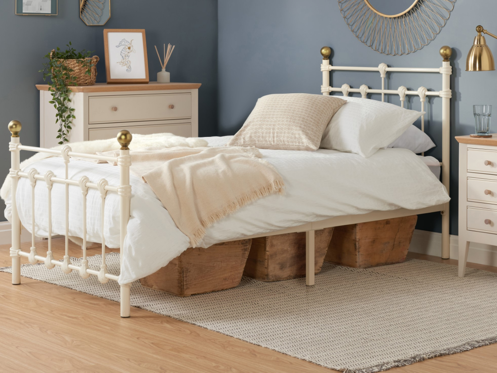 Birlea Atlas Cream Single Cream Metal Bed