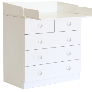 Kidsaw Baby 5 Drawer Unit 1780 With Changing Board and Storage Changing Table | Bed Sava