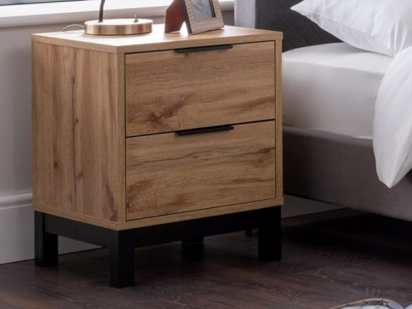 Julian Bowen Bali 2 Drawer Bedside Oak Bedside Chest | Bed Sava