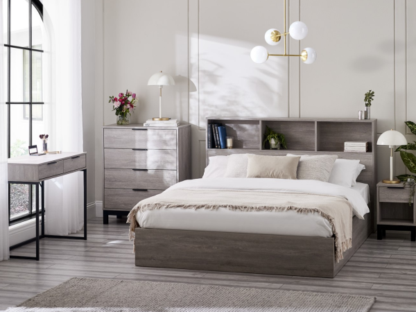 Julian Bowen Bali Ottoman Bed Single Grey Oak Ottoman Bed | Bed Sava