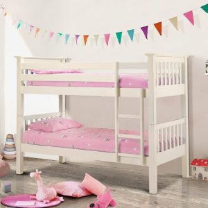 Julian Bowen Barcelona Bunk Bed Single Stone White Bunk Bed | Bed Sava