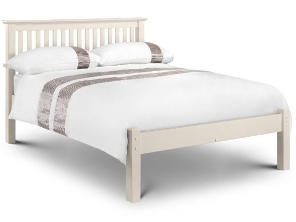 Julian Bowen Barcelona Low Foot End King Size Stone White Wooden Bed | Bed Sava