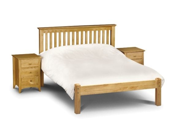 Julian Bowen Barcelona Low Foot End Double Waxed Pine Wooden Bed | Bed Sava