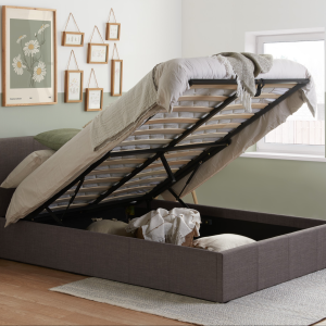 Birlea Berlin Fabric Ottoman King Size Fabric Grey Ottoman Bed | Bed Sava