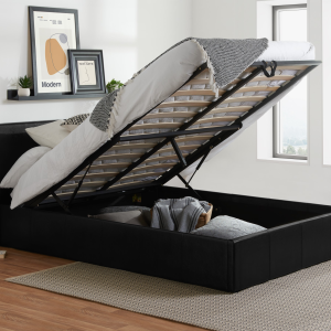 Birlea Berlin Ottoman Faux Leather King Size Black Ottoman Bed | Bed Sava
