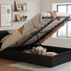 Birlea Berlin Ottoman Faux Leather Small Double Brown Ottoman Bed | Bed Sava