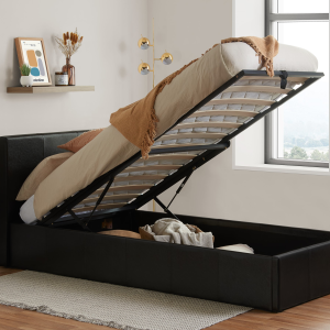 Birlea Berlin Ottoman Faux Leather Single Brown Ottoman Bed | Bed Sava