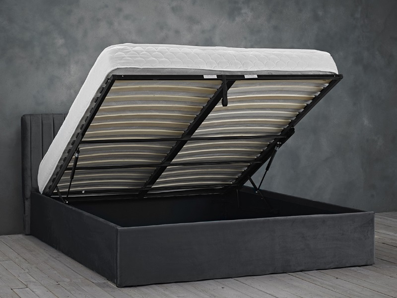 LPD Furniture Berlin Ottoman Silver King Size Ottoman Bed