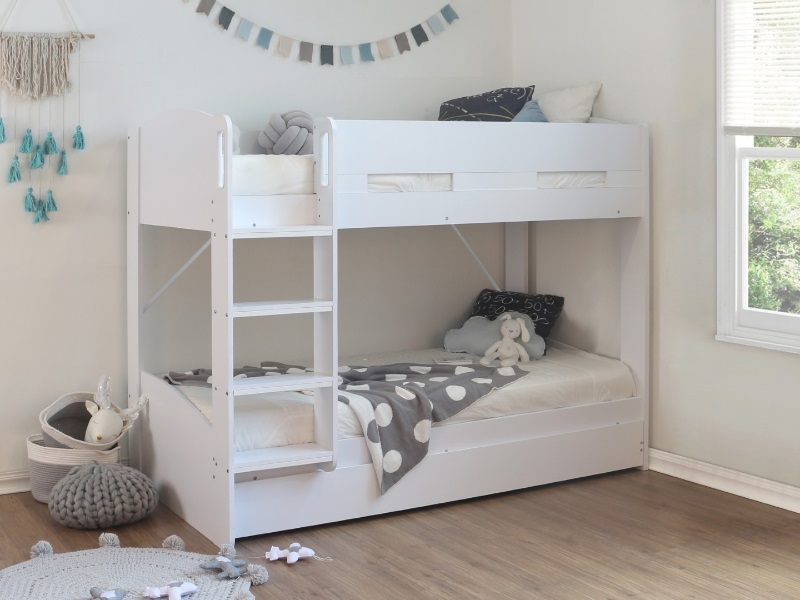 Flintshire Furniture Billie Bunk Bed Single White Bunk Bed | Bed Sava