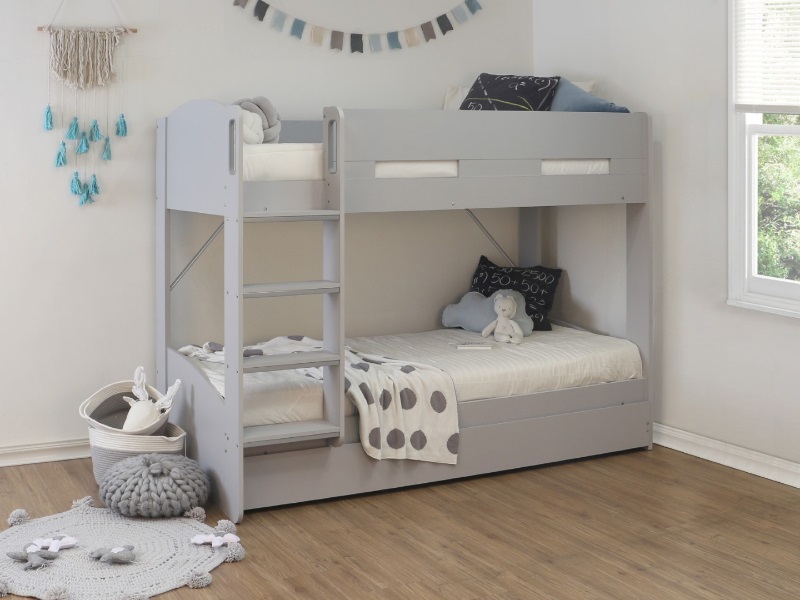 Flintshire Furniture Billie Bunk Bed Single Grey Bunk Bed | Bed Sava