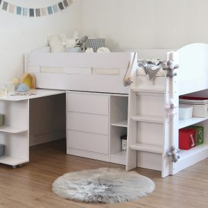 Flintshire Furniture Billie Mid Sleeper Single White Mid Sleeper | Bed Sava