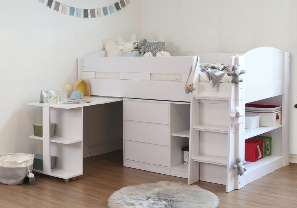 Flintshire Furniture Billie White Mid Sleeper | Bed Sava