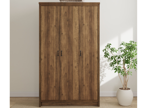 GFW Boston 3 Door Wardrobe Oak Wardrobe | Bed Sava