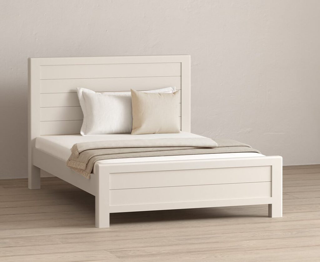 Bradwell Oak and Signal White Painted Double Bed