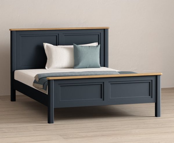 Bridstow Oak and Blue Painted Kingsize Bed | Bed Sava