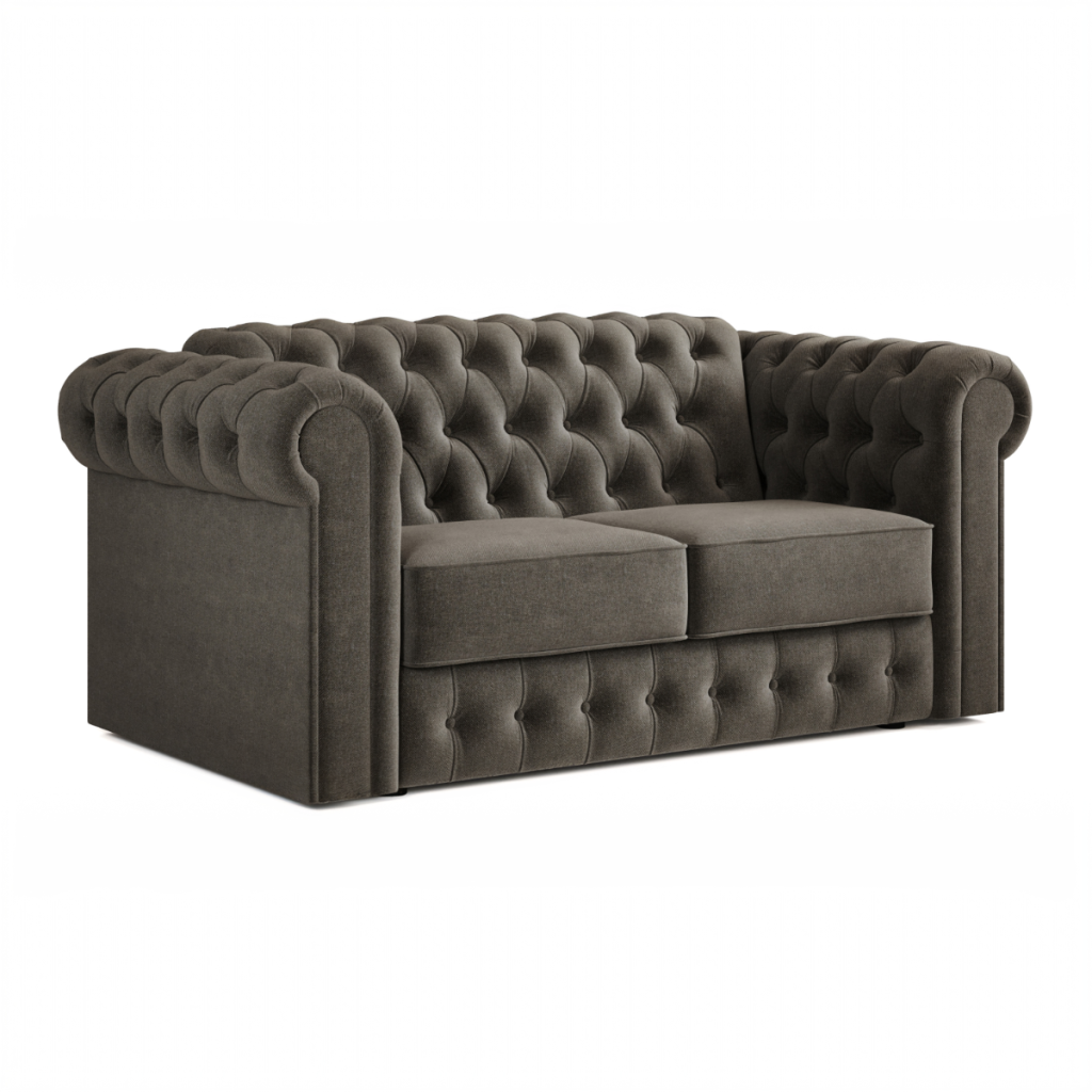 Jay Be® Chesterfield Sofa Bed with e Sprung™ Mattress  Two seater Brushed Twill Pewter | Bed Sava