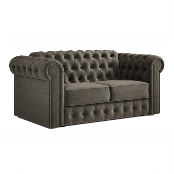 Jay Be® Chesterfield Sofa Bed with e Sprung™ Mattress  Two seater Brushed Twill Pewter | Bed Sava