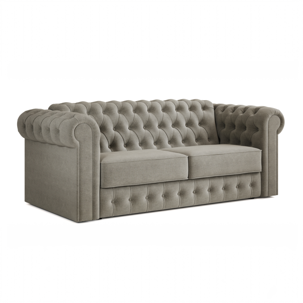 Jay Be® Chesterfield Sofa Bed with e Sprung™ Mattress  Three seater Brushed Twill Smoke | Bed Sava