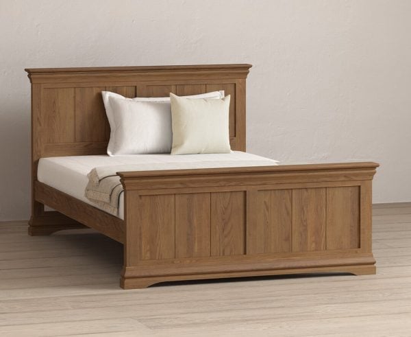 Burford Rustic Solid Oak Double Bed | Bed Sava