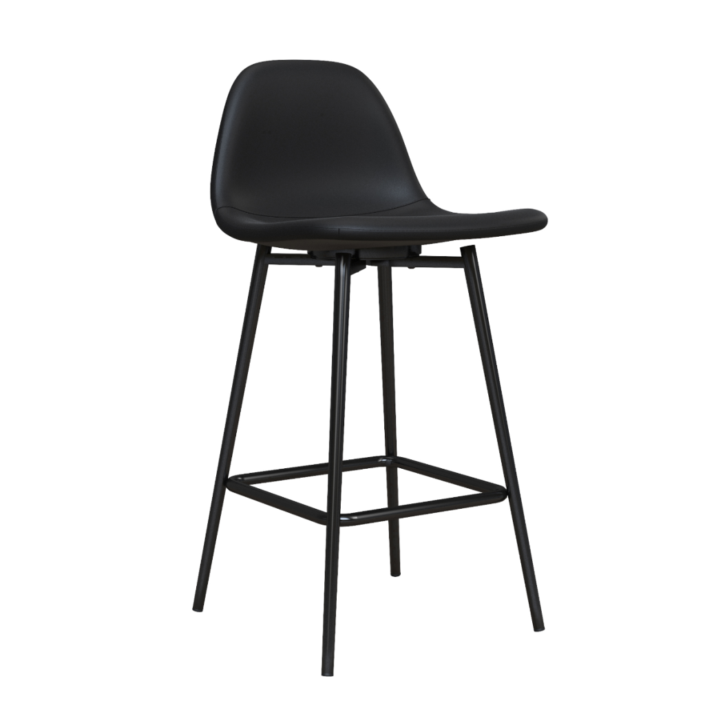 Dorel Calvin Upholstered Counter Stool-Black