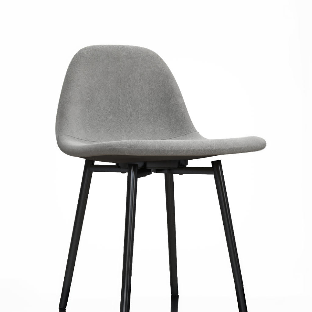 Dorel Calvin Upholstered Counter Stool-Grey Velvet
