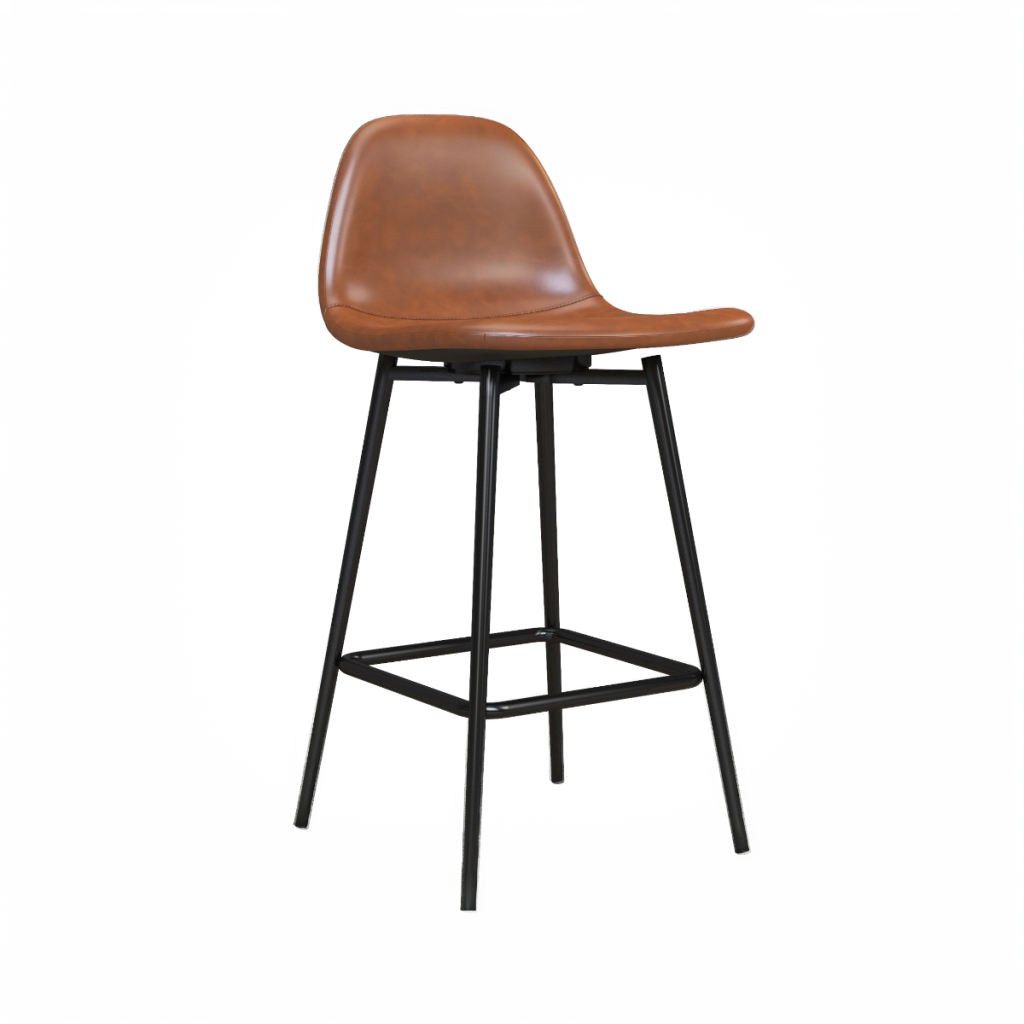 Dorel Calvin Upholstered Counter Stool-Camel