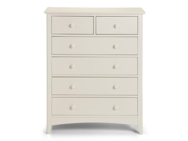 Julian Bowen Cameo 4 plus 2 Chest Stone White Drawer Chest | Bed Sava