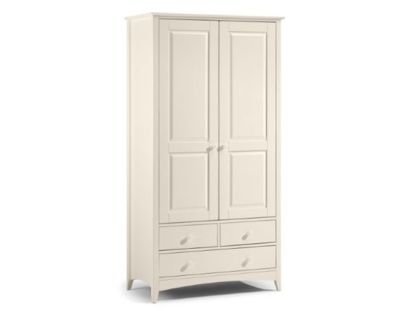 Julian Bowen Cameo Combination Wardrobe Stone White Wardrobe | Bed Sava