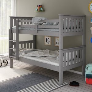 Bedmaster Carra Bunk Bed Single Wood Grey Bunk Bed | Bed Sava