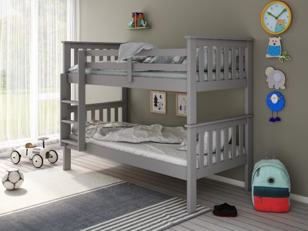Bedmaster Carra Bunk Bed Single Wood Grey Bunk Bed | Bed Sava